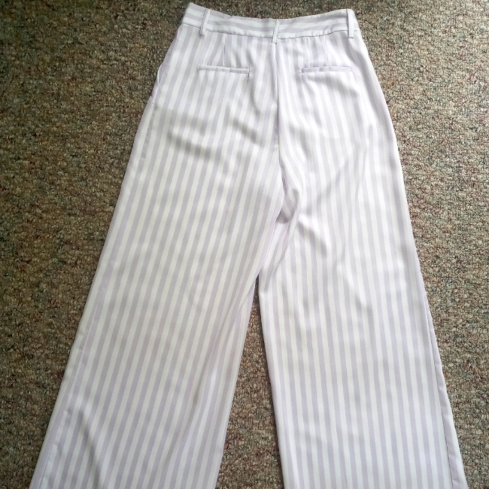Beautiful White and Lilac stripe palazzo.Ovi.